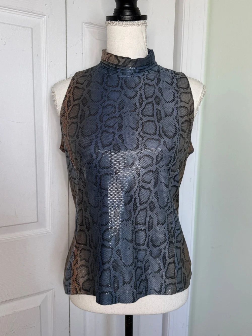 Y2K Faux Snakeskin Club Party Grunge Punk Top by Vertigo